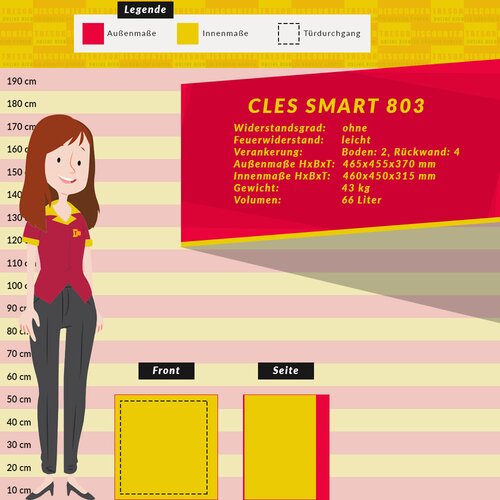 CLES smart 803 Mbeltresor mit Elektronikschloss OCLUC